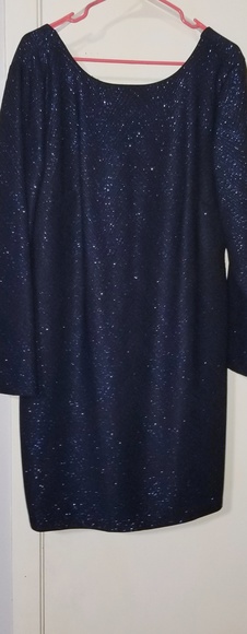 Navy blue bodycon glitter dress - Picture 2 of 2